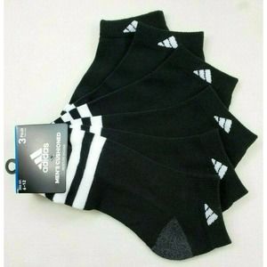 adidas Men's Low Cut Socks 3 Pack L 6-12 Black New